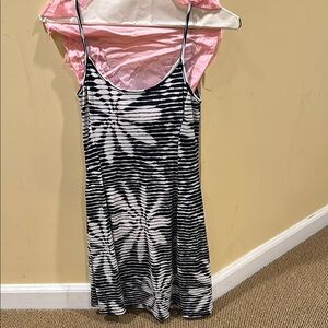 Navy and White Striped Floral Dress